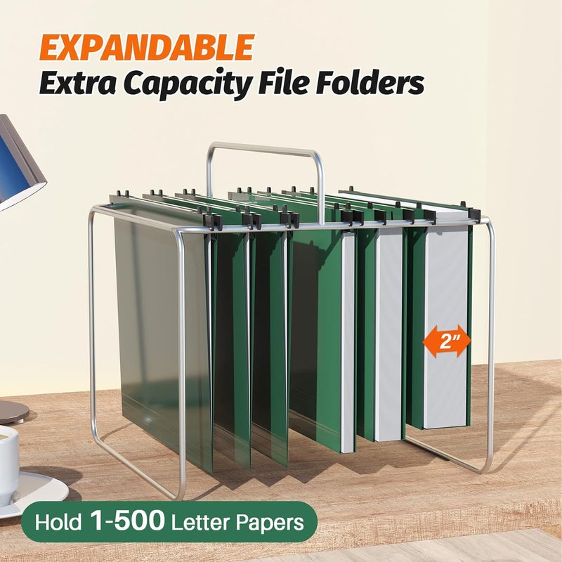 SHUTEX Plastic Hanging File Folders,Letter Size,Reinforced Hang Folders,Standard File Folders for Filing Cabinet,Plastic Hanging Folders,1/5-Cut Tabs,Designed for Home and Office,Green,12 Pack - Image 3